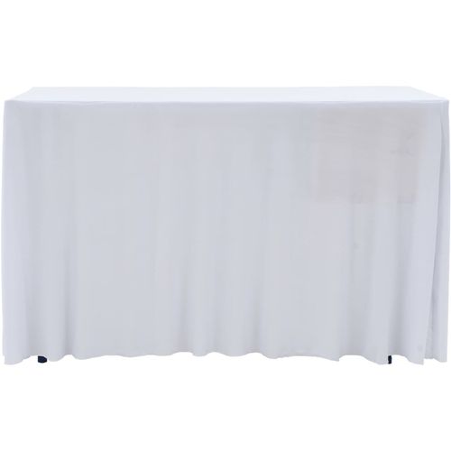 Rastezljive navlake za stol 2 kom duge 183 x 76 x 74 cm bijele slika 15