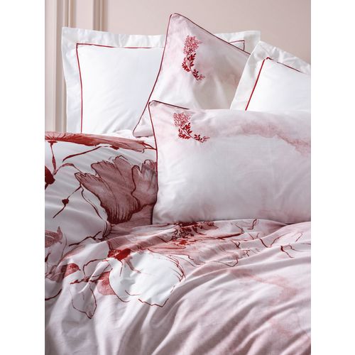 L'essential Maison Gules - Crveno Beli Satenski Set Pokrivača za Duvet slika 3