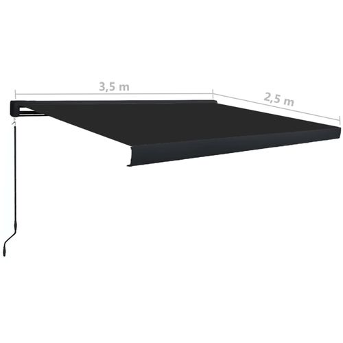 Kazetna tenda na ručno uvlačenje 350 x 250 cm antracit slika 11