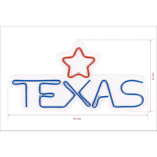 Wallity Ukrasna plastična LED rasvjeta, Texas Lone Star Red slika 7