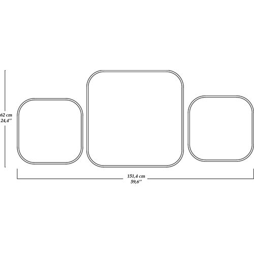 Atlantis Large - White White Decorative Chipboard Mirror slika 4