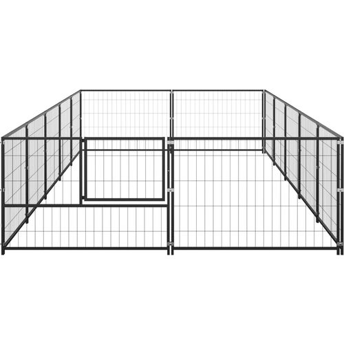 Kavez za pse crni 10 m² čelični slika 3
