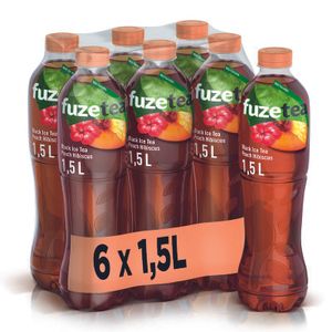 Fuzetea crni ledeni čaj s okusom breskve i hibiskusa 1,5l 6/boca XXL