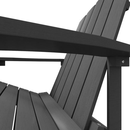 Vrtna stolica Adirondack s osloncem za noge HDPE antracit slika 6
