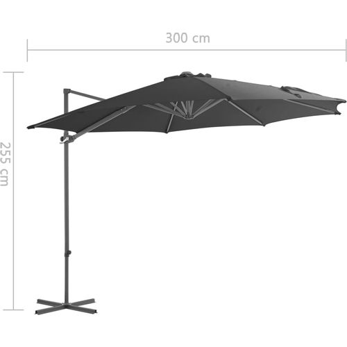 Konzolni suncobran s čeličnom šipkom antracit 300 cm slika 18