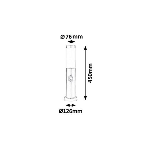 Rabalux Inox torch spoljna lampa 50cm 60W IP44 senzor Spoljna rasveta slika 3