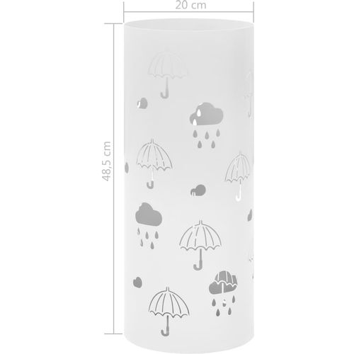 Stalak za kišobrane s uzorkom kišobrana čelični bijeli slika 8
