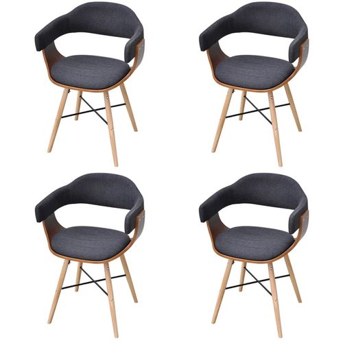 Blagovaonske stolice od zaobljenog drva i tkanine 4 kom tamnosive slika 30
