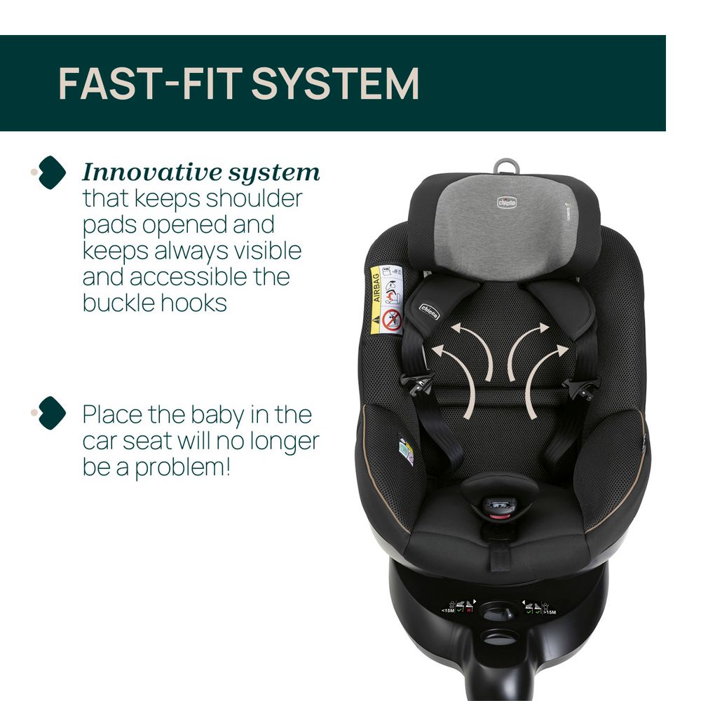 Chicco Rotirajuća autosjedalica Seat105 i-Size 360° (40-105cm) Isofix, Posh Black slika 5