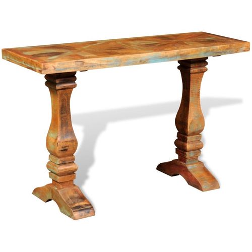 Konzolni stol od masivnog obnovljenog drva slika 8
