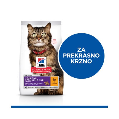 Hill's™ Science Plan Mačka Adult Sensitive Skin & Stomach, 1,5 kg slika 2