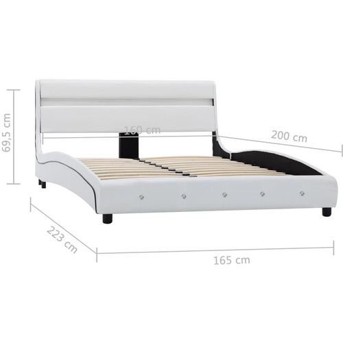 Okvir za krevet od umjetne kože LED bijeli 160 x 200 cm slika 17