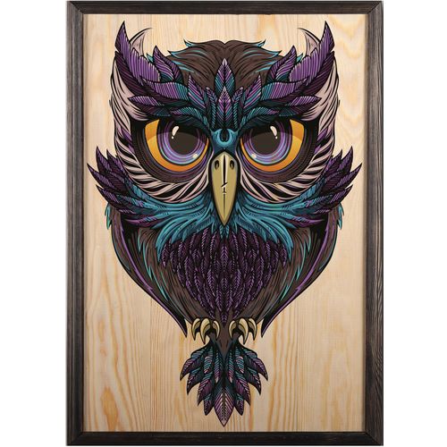 Wallity Drvena uokvirena slika, Owl Color Dream XL slika 2