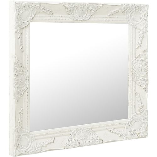 Zidno ogledalo u baroknom stilu 60 x 60 cm bijelo slika 17