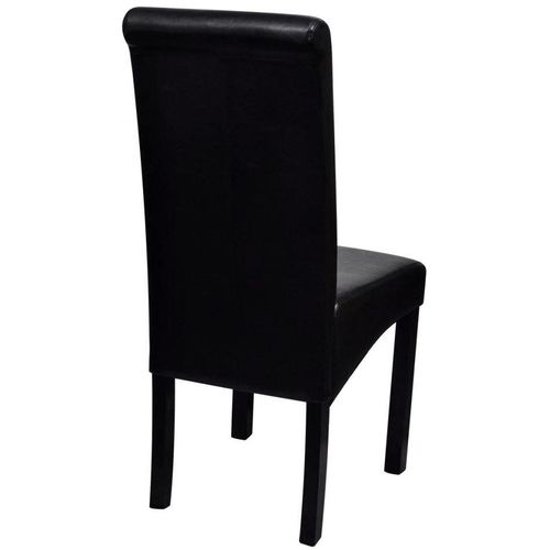 Blagovaonske stolice od umjetne kože 6 kom crne slika 3