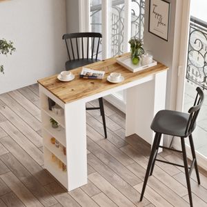 Bar stol ST1-AW (ploča nijanse atlanskog bora + bijela boja)