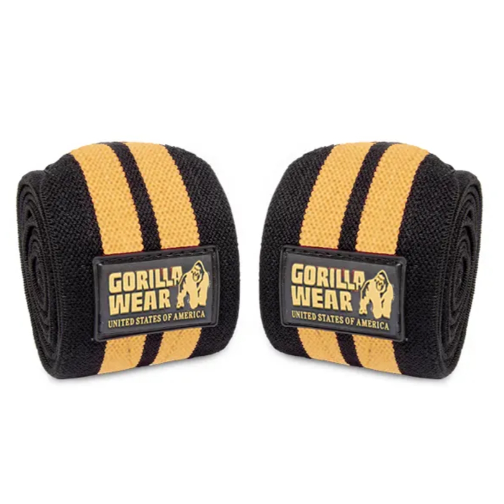 Gorilla Wear Steznici za koljena 200cm - Crno/Zlatni, 2kom slika 2