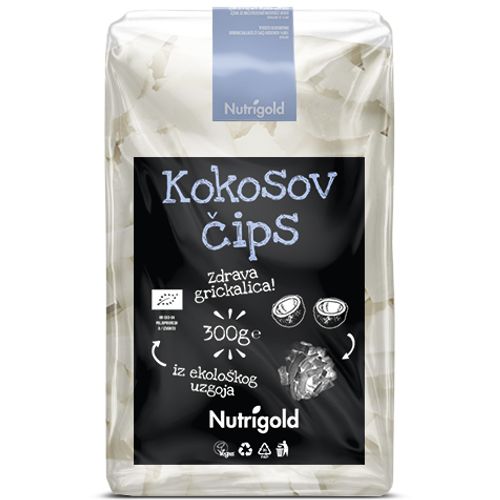 Nutrigold  Kokosov čips Nezaslađen - Organski 300g slika 1