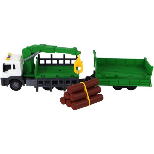 Kamion s kranom i balvanima 1:16 zeleni slika 2