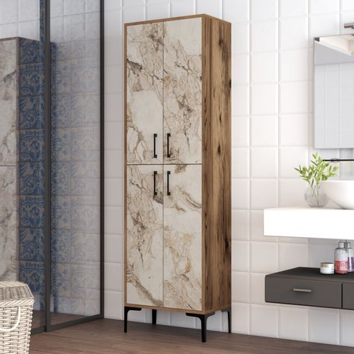 Woody Fashion Komoda s više namjena, Berlin A - Walnut, White Marble slika 1