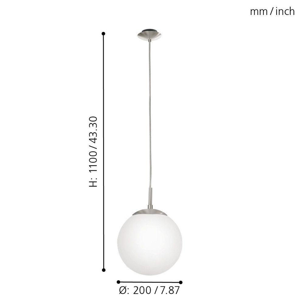 Eglo Rondo visilica/1 e27 ¤200  nikl-mat-opal  slika 4
