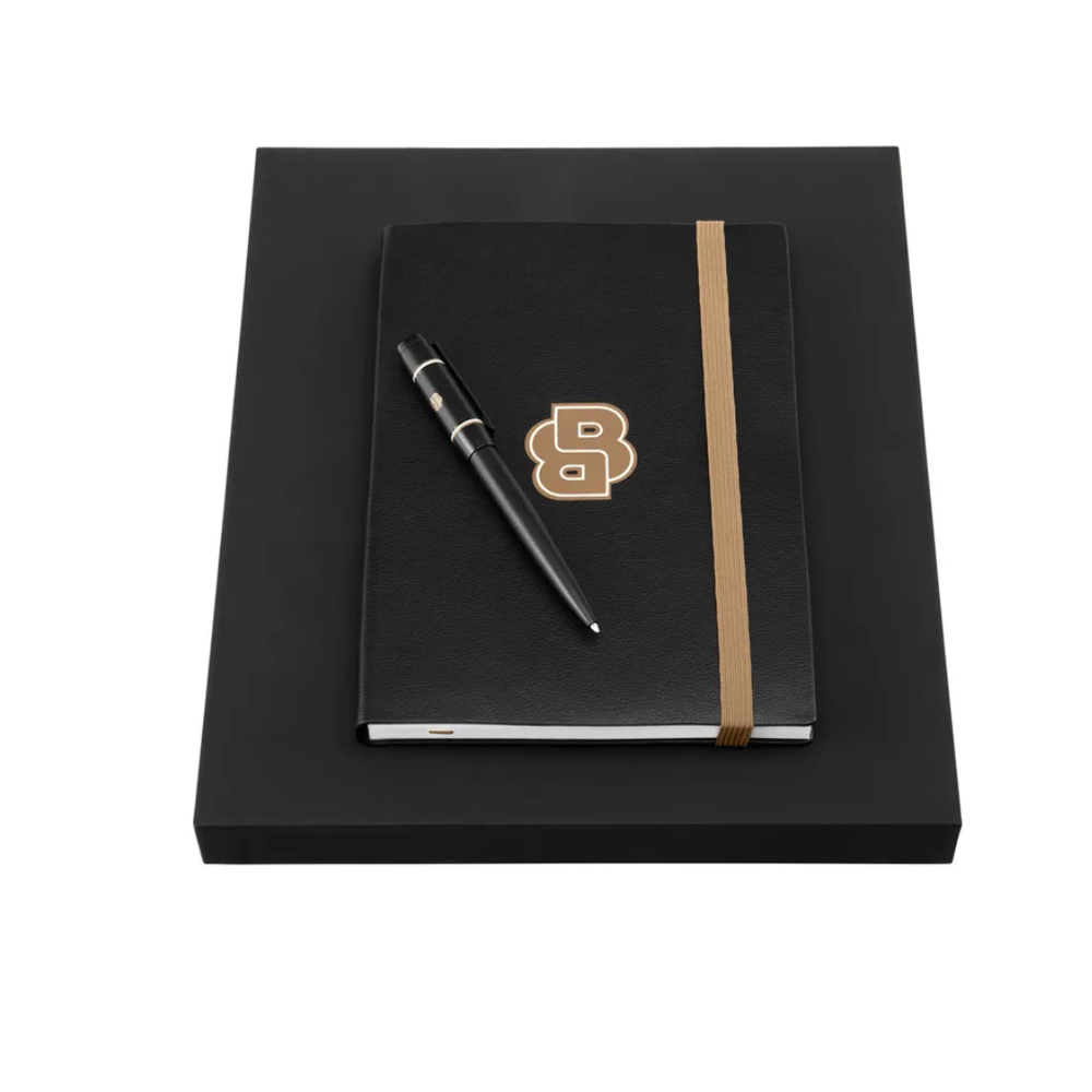 Hugo Boss set notes A5 i hemijska olovka HPBH612A, crni slika 1