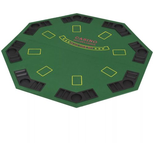 Sklopiva dvodijelna podloga za poker stol za 8 igrača osmerokutna zelena slika 13