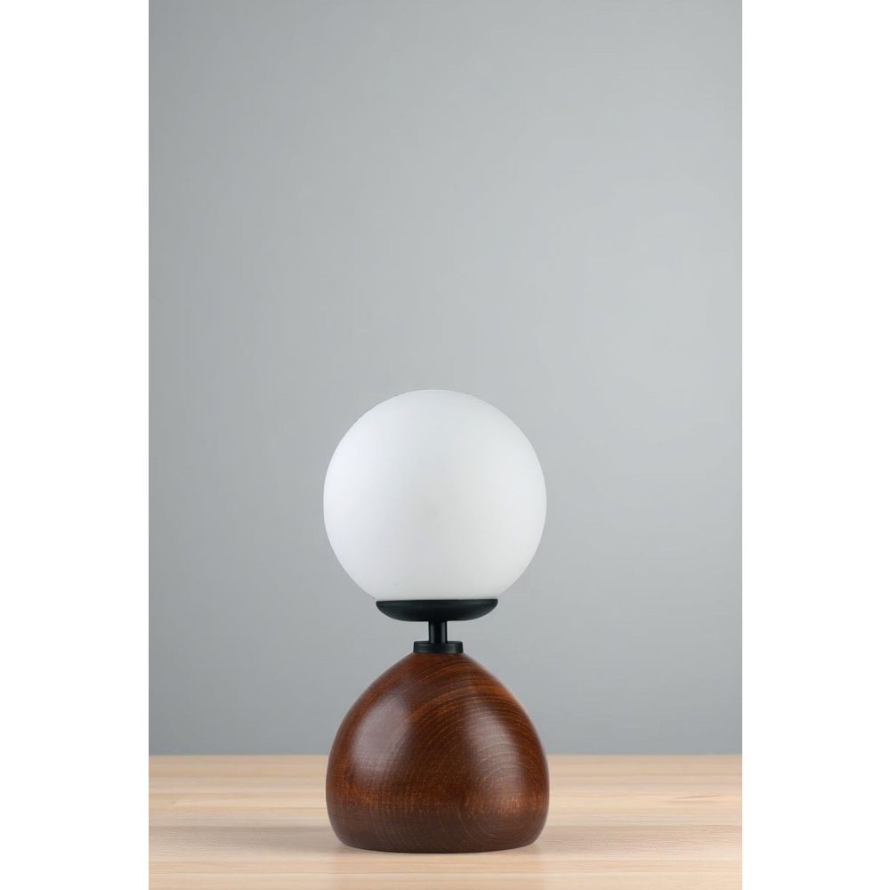 Opviq Stolna Lampa 712, Bijela, Crna, Orah slika 2