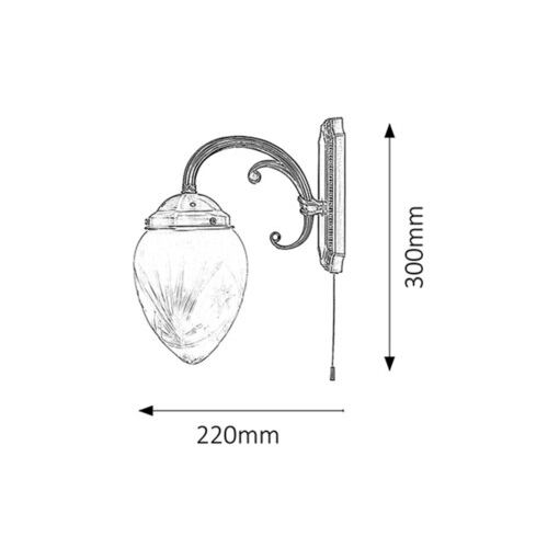 Rabalux Annabella zidna lampa E14 40W bronza Klasična rasveta slika 2