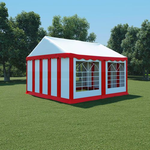 Vrtni šator od PVC-a 4 x 4 m crveno-bijeli slika 15