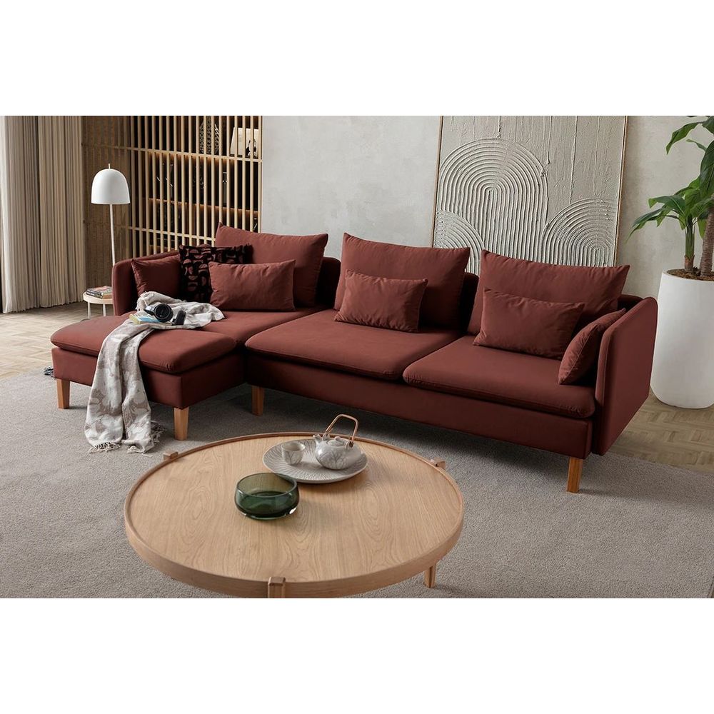 Ugaona Sofa Flexy Relax - boja: crvena pločica slika 3