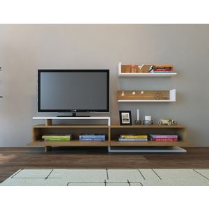 Woody Fashion TV jedinica, Ayaz - Teak, White