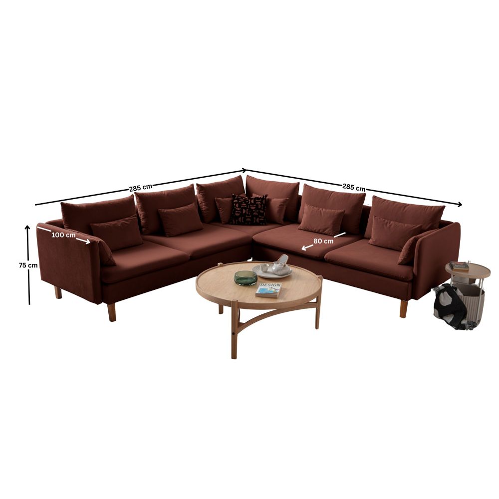 Ugaona Sofa Flexy L - boja: crvena pločica slika 7