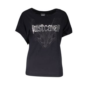 JUST CAVALLI WOMEN'S SHORT SLEEVE T-SHIRT BLACK