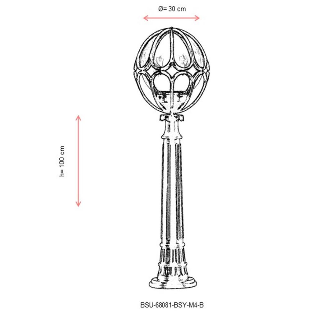 Crna vanjska podna lampa BSU-68081-BSY-M4-B slika 3