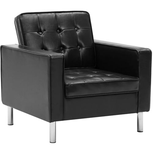 Fotelja od umjetne kože crna slika 17