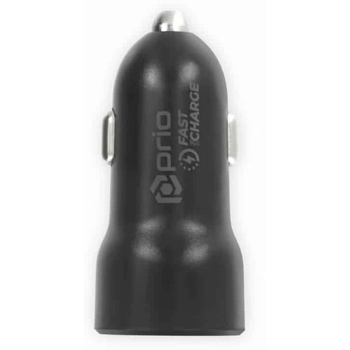 Prio Fast Charge Car Charger 20W PD (USB C) + QC 3.0 (USB A) black slika 3