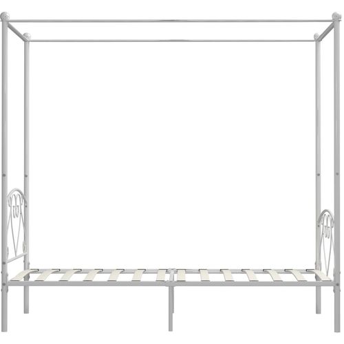 Okvir za krevet s nadstrešnicom bijeli metalni 120 x 200 cm slika 18