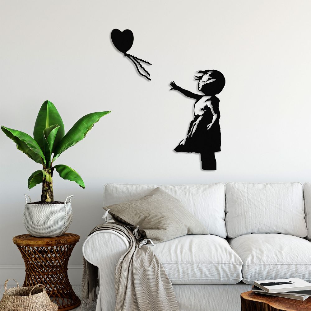 Banksy - Dekorativni Metalni Zidni Ukras, Crni, 14 slika 2