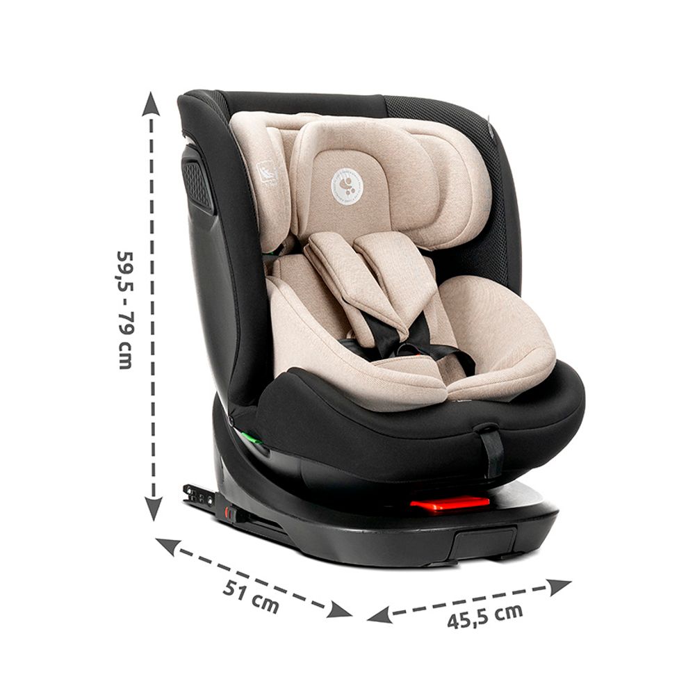 Lorelli Autosjedalica Concord Pro 360° i-Size 40-150 cm Isofix + Jastuk za putovanje, Black slika 7