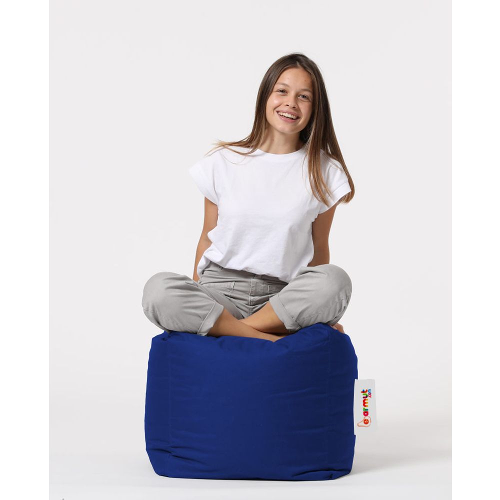 Plavi Kvadratni Puf - Blue Blue Garden Pouffe slika 2