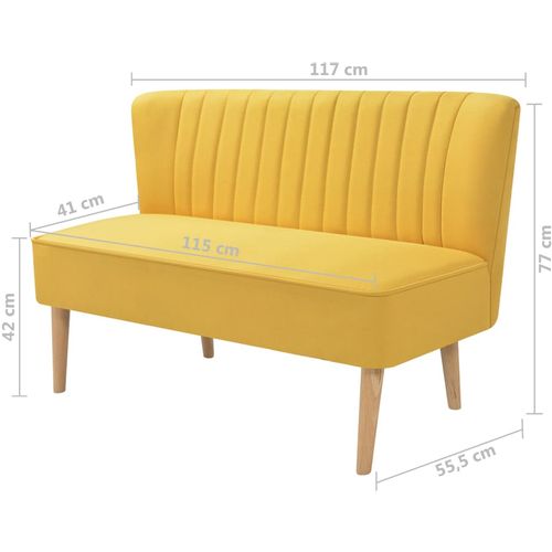Sofa 117x55,5x77 cm Tkanina Žuta slika 11
