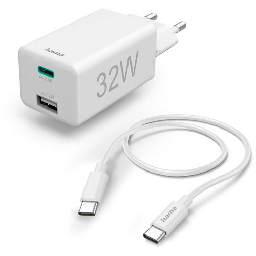 Punjač set HAMA USB-C, 32W, QC, bijeli slika 1