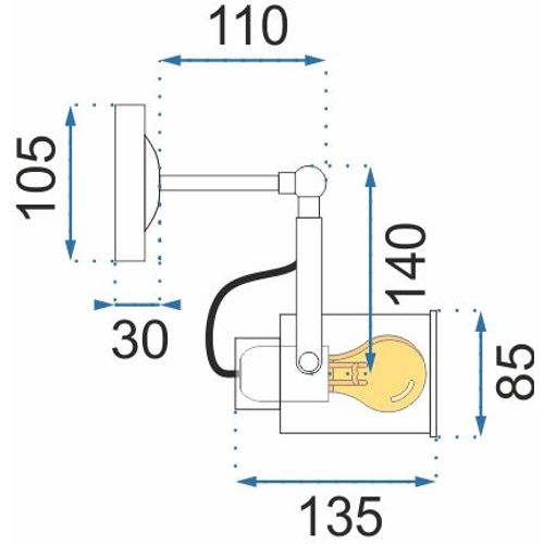 TOOLIGHT Zidno stropna svjetiljka reflektor crna APP486-1C slika 13