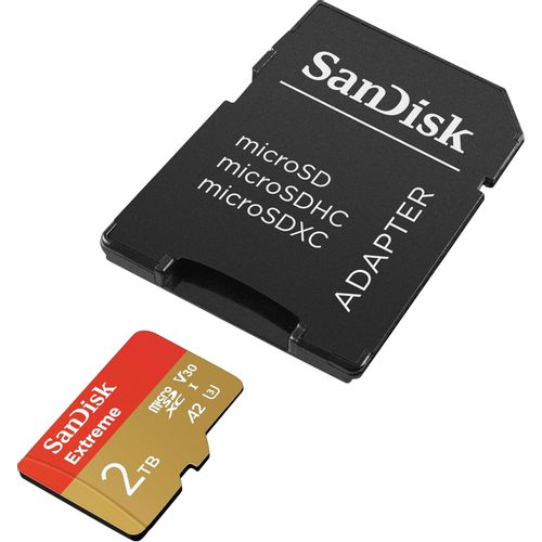 SanDisk 2TB Extreme microSDXC UHS-I with adapter up to 240MB/s, C10, U3, V30, 4K, 5K, A2, Micro SD card slika 1