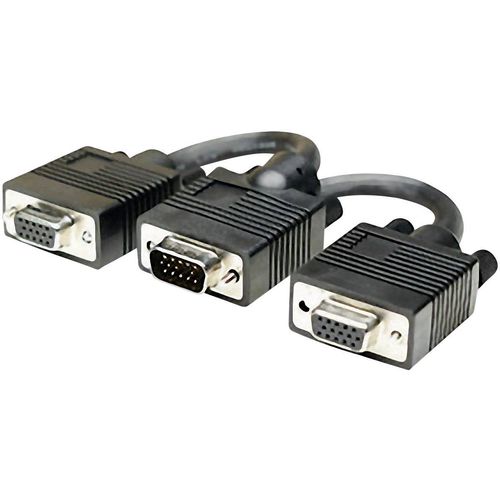 Manhattan VGA Y-kabel VGA 15-polni utikač, VGA 15-polna utičnica, VGA 15-polna utičnica 0.15 m crna 304559 mogućnost vijčanog spajanja VGA kabel slika 4