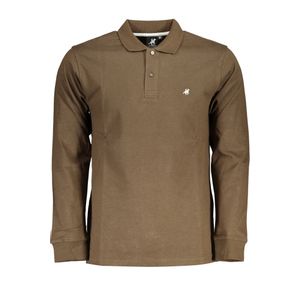 US GRAND POLO MEN'S LONG SLEEVED POLO SHIRT BROWN