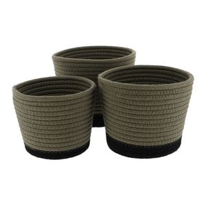 Tendance set košara pamuk 3/1, khaki-crna