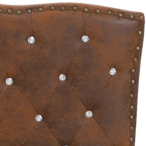 280542 Bed Frame Brown Faux Suede Leather 90x200 cm slika 43