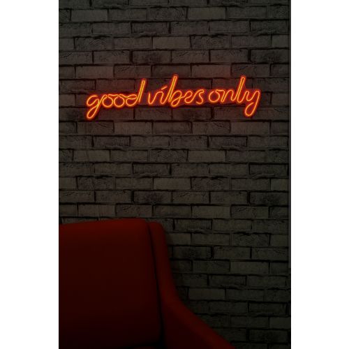 Wallity Good Vibes Only - Crveno Dekorativno Plastično Led Osvetljenje slika 1